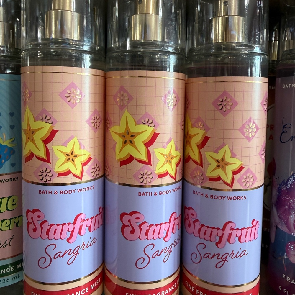 3 Bath & Body Works Starfruit Sangria Fragrance Mist - Pink and Red